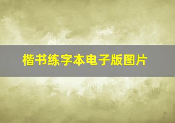 楷书练字本电子版图片