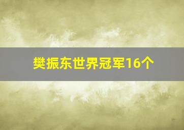 樊振东世界冠军16个