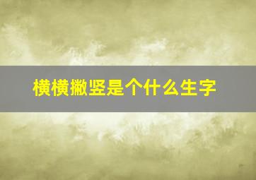 横横撇竖是个什么生字