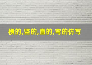 横的,竖的,直的,弯的仿写