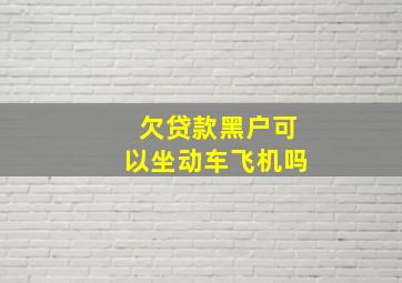 欠贷款黑户可以坐动车飞机吗