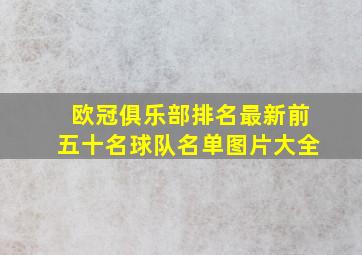 欧冠俱乐部排名最新前五十名球队名单图片大全