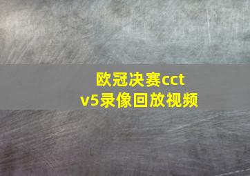 欧冠决赛cctv5录像回放视频