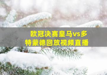 欧冠决赛皇马vs多特蒙德回放视频直播