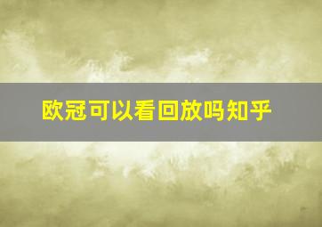 欧冠可以看回放吗知乎