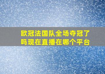 欧冠法国队全场夺冠了吗现在直播在哪个平台