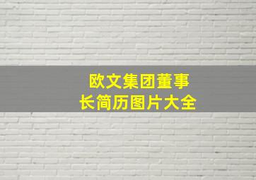 欧文集团董事长简历图片大全