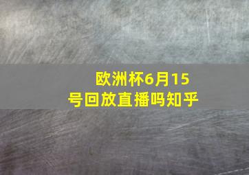 欧洲杯6月15号回放直播吗知乎