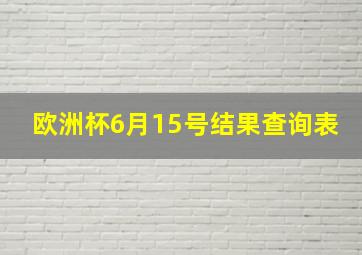 欧洲杯6月15号结果查询表