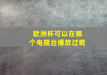 欧洲杯可以在哪个电视台播放过呢