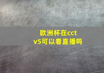 欧洲杯在cctv5可以看直播吗