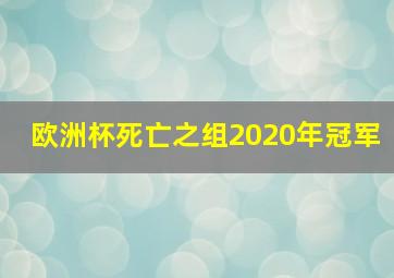 欧洲杯死亡之组2020年冠军