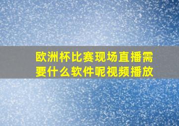 欧洲杯比赛现场直播需要什么软件呢视频播放