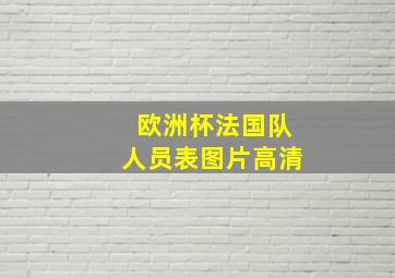 欧洲杯法国队人员表图片高清