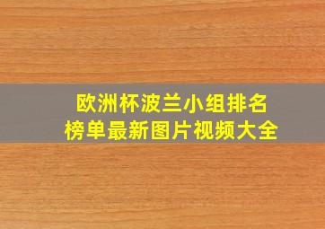 欧洲杯波兰小组排名榜单最新图片视频大全