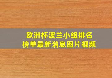 欧洲杯波兰小组排名榜单最新消息图片视频