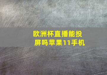 欧洲杯直播能投屏吗苹果11手机