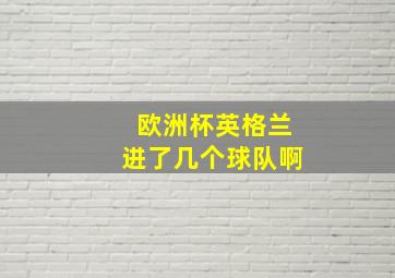 欧洲杯英格兰进了几个球队啊