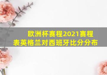 欧洲杯赛程2021赛程表英格兰对西班牙比分分布