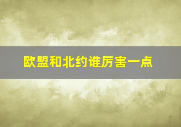 欧盟和北约谁厉害一点