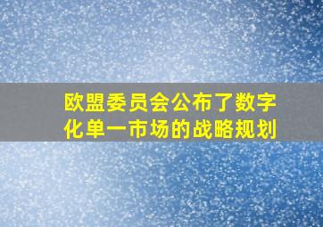 欧盟委员会公布了数字化单一市场的战略规划