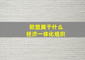 欧盟属于什么经济一体化组织