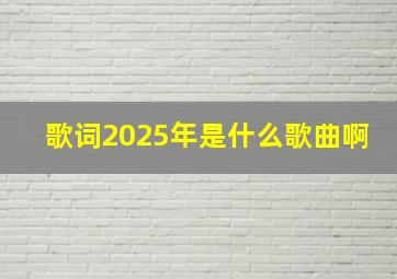 歌词2025年是什么歌曲啊