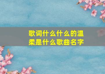 歌词什么什么的温柔是什么歌曲名字