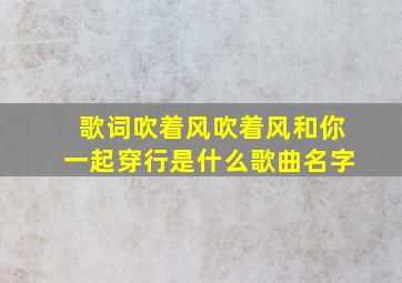 歌词吹着风吹着风和你一起穿行是什么歌曲名字