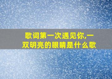 歌词第一次遇见你,一双明亮的眼睛是什么歌