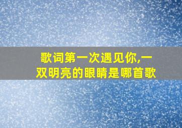 歌词第一次遇见你,一双明亮的眼睛是哪首歌