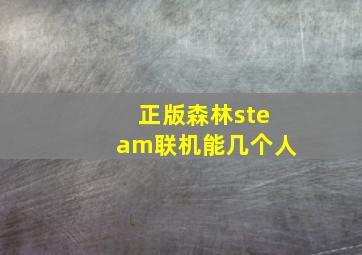 正版森林steam联机能几个人