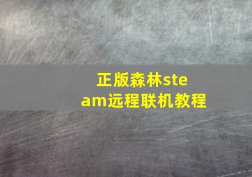 正版森林steam远程联机教程