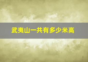 武夷山一共有多少米高