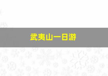 武夷山一日游