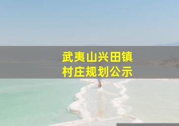 武夷山兴田镇村庄规划公示