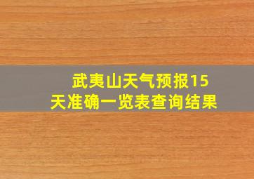 武夷山天气预报15天准确一览表查询结果