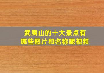 武夷山的十大景点有哪些图片和名称呢视频