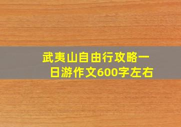 武夷山自由行攻略一日游作文600字左右