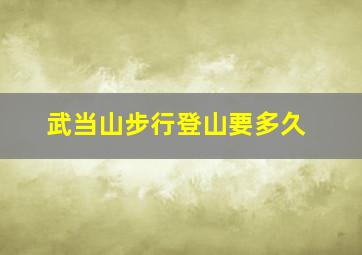 武当山步行登山要多久