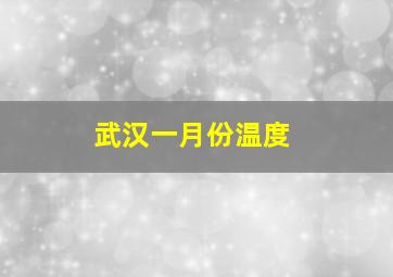 武汉一月份温度