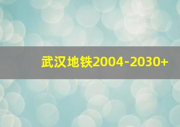 武汉地铁2004-2030+