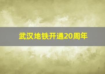 武汉地铁开通20周年