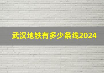 武汉地铁有多少条线2024