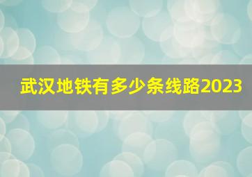 武汉地铁有多少条线路2023