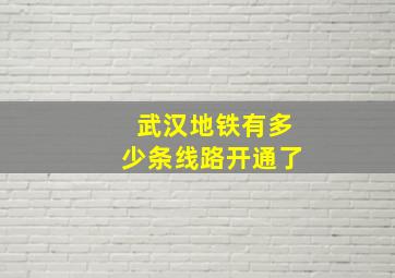 武汉地铁有多少条线路开通了