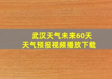 武汉天气未来60天天气预报视频播放下载