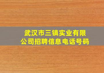 武汉市三镇实业有限公司招聘信息电话号码