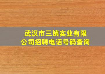 武汉市三镇实业有限公司招聘电话号码查询