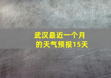 武汉最近一个月的天气预报15天